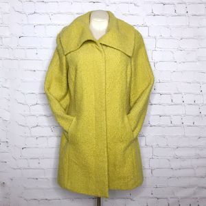 Alfani Chartreuse Boucle Car Coat Wool Blend Fuzzy